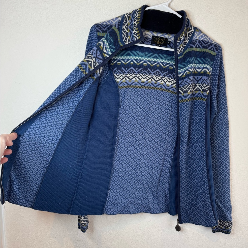 ICELANDIC DESIGNS Fair Isle Wool Full Zip Sweater - Picture 9 of 17